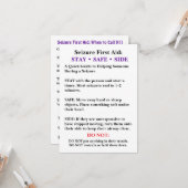 Carte Seizure First Aid Card  (Devant/Arrière en situation)