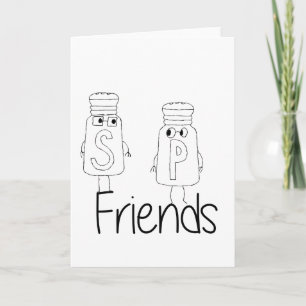 Carte Sel amusant et poivre Shakers Best Friends Besties