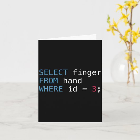 Carte Select Finger From Hand Where Id = 3 Programmer Sq (Fleur jaune)