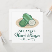 Carte Sélemat Hari Raya // Célébration islamique de l'Aï (Devant/Arrière en situation)
