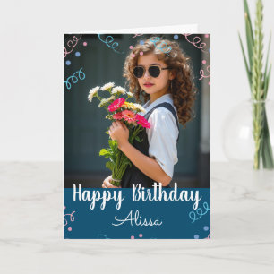 Carte Selfie Anniversaire Personnalisé Nom Confettis