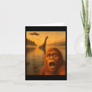 Carte Selfie Bigfoot Avec Loch Ness Ufo Cadeaux Aliens H