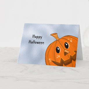 Carte Selfie Citrouille orange d'Halloween