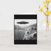 Carte Selfie De Chat Avec Alien Ufo Drôle Cadeaux De Cha (Fleur jaune)