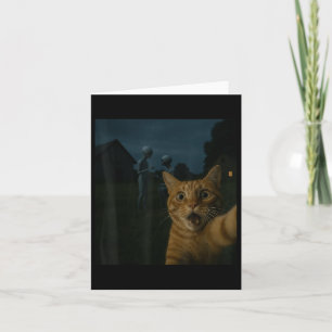 Carte Selfie De Chat Avec Aliens Drôle Cadeaux De Chat P