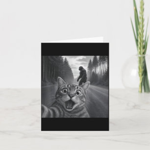 Carte Selfie de chat drôle avec Bigfoot pour les amateur