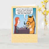 Carte Selfie De Cheval Avec Long Visage Drôle Anniversai (Fleur jaune)