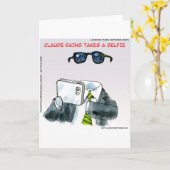 Carte Selfie invisible drôle (Fleur jaune)