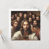 Carte selfies de Jésus avec 12 disciples (Devant/Arrière en situation)