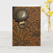 Carte Selle à cheval en cuir à outils Brown (Fleur jaune)