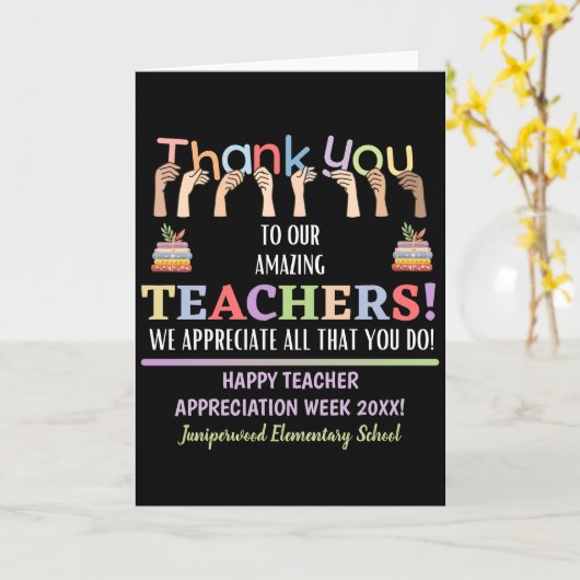 Carte Semaine d'appréciation de l'enseignant (Fleur jaune)