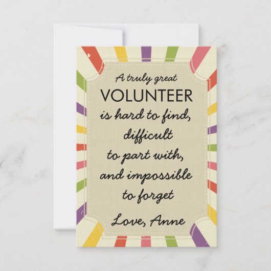 Carte semaine d'appréciation des bénévoles (Devant)