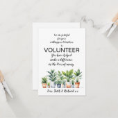 Carte semaine d'appréciation des bénévoles (Devant/Arrière en situation)