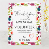 Carte semaine d'appréciation des bénévoles (Fleur jaune)