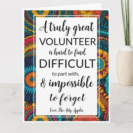 Carte semaine d'appréciation des bénévoles (Devant)