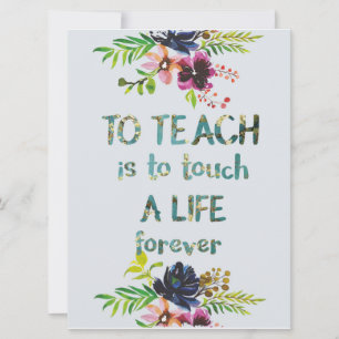 Carte Semaine d'appréciation des enseignants Typographie