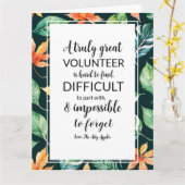 Carte semaine d'appréciation du bénévole tropical (Fleur jaune)