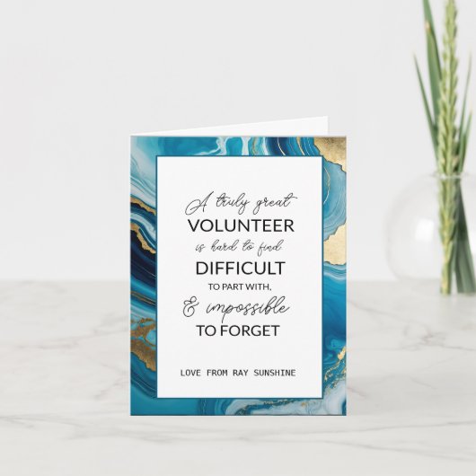 Carte semaine d'appréciation du bénévole tropical (Devant)