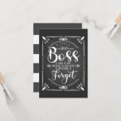 Carte semaine d'appréciation du patron (Devant/Arrière en situation)