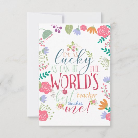 Carte semaine d'appréciation du professeur (Devant)