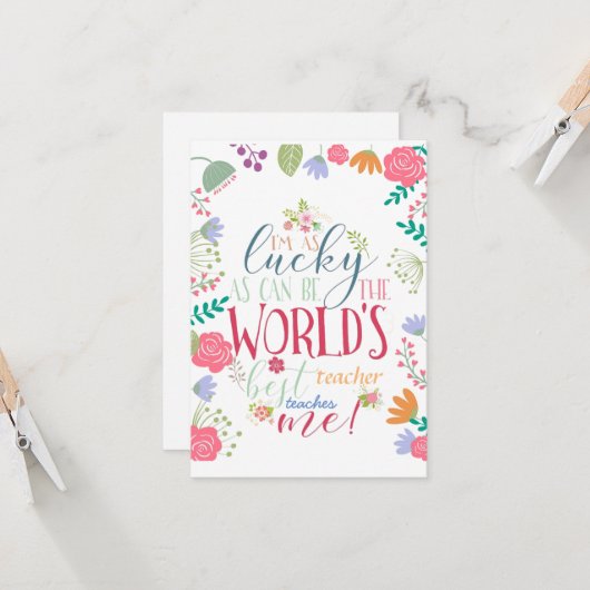 Carte semaine d'appréciation du professeur (Devant/Arrière en situation)