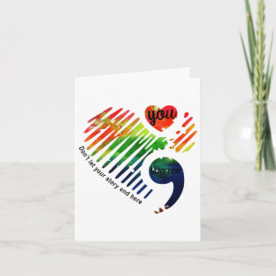 Carte Semicolon Cadeaux du Mois de sensibilisation à la 