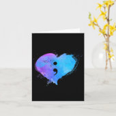 Carte Semicolon cardiaque Prévention du suicide en santé (Fleur jaune)