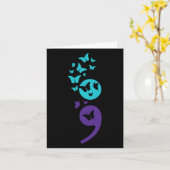 Carte Semicolon de papillon Sensibilisation au suicide S (Fleur jaune)