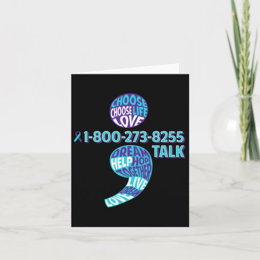 Carte Semicolon de sensibilisation à la prévention du su (Devant)