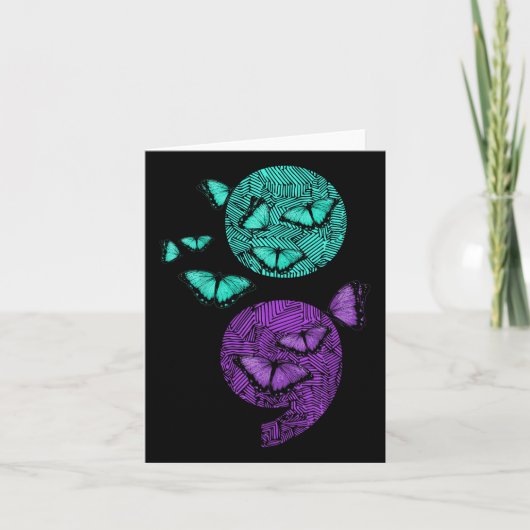 Carte Semicolon de sensibilisation au suicide en santé m (Devant)