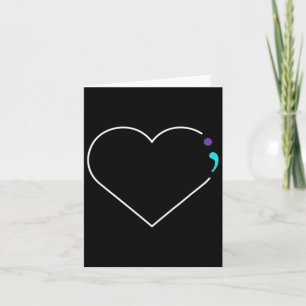 Carte Semicolon du coeur Sensibilisation à la santé ment