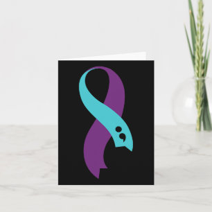 Carte Semicolon du ruban pourpre turquoise Prévention du