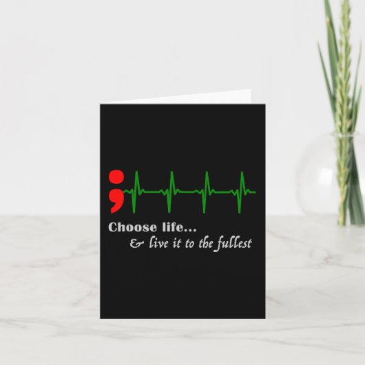 Carte Semicolon Ekg Prévention du suicide (Devant)