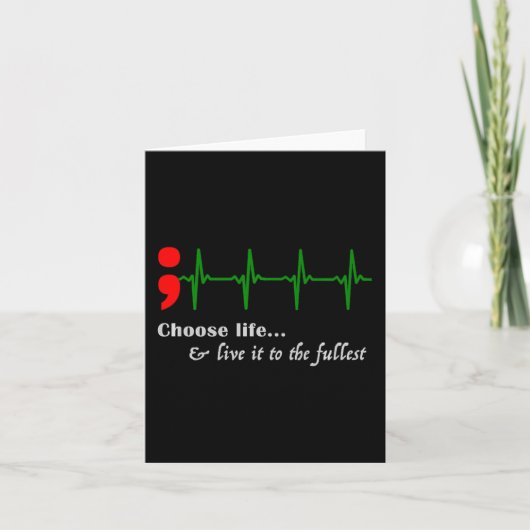 Carte Semicolon Ekg Prévention du suicide (Devant)