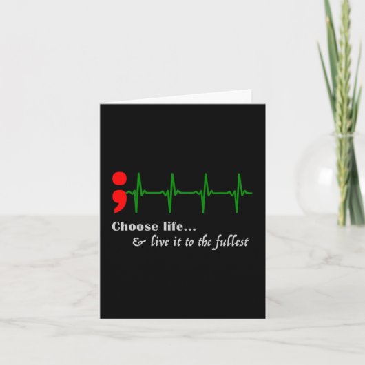 Carte Semicolon EKG Prévention du suicide (Devant)