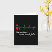 Carte Semicolon EKG Prévention du suicide (Fleur jaune)