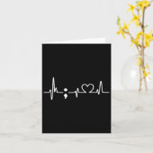 Carte Semicolon Heartbeat - Sensibilisation à la prévent (Fleur jaune)
