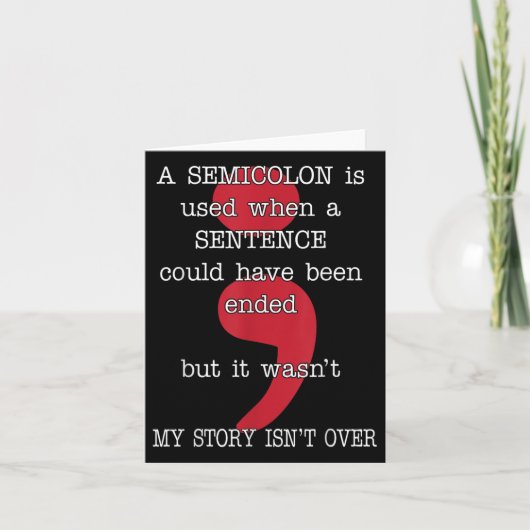 Carte Semicolon Prévention du suicide Sensibilisation Mo (Devant)