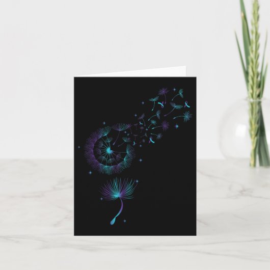 Carte Semicolon violet turquoise Dandelion Prévention du (Devant)