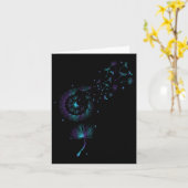 Carte Semicolon violet turquoise Dandelion Prévention du (Fleur jaune)