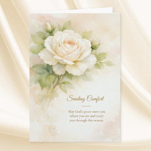 Carte Sending Comfort Christian Floral Sympathy