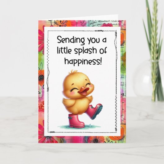 Carte Sending You a Little Splash of Happiness Duck Card (Devant)
