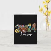 Carte Senior 2024 Highland Cow Western Graduation Class (Fleur jaune)