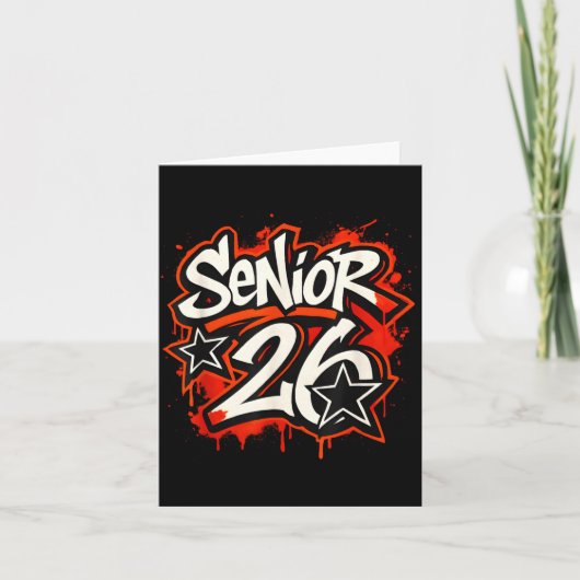 Carte Senior 2026 Graffiti Drip Style Graduation Graphic (Devant)