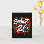 Carte Senior 2026 Graffiti Drip Style Graduation Graphic (Fleur jaune)