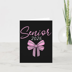 Carte Senior 2026 Pink Bow Graduate Graduate Women Gir