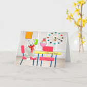 Carte senior humoristique avec chat et ours (Fleur jaune)