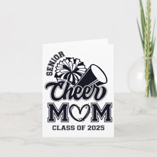 Carte Senior Pom-pom girl Mom Cheer Cl Of 2025 Graduatio