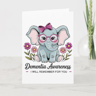 Carte Sensibilisation à la démence de l'éléphant mignon 
