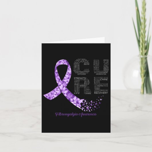 Carte Sensibilisation à la fibromyalgie du ruban pourpre (Devant)